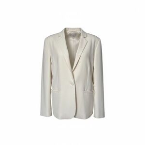 Loft Modern Blazer Suit Jacket Size 16 Cream/Off White Single Breasted